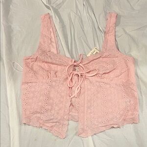 Aeropostale Pink Eyelet Lace Blouse